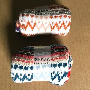 2 Pair Keaza Multicolor Ankle Socks NEW